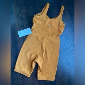 NWT lululemon athletica align bodysuit 8” autumn orange nulu buttery soft 6
